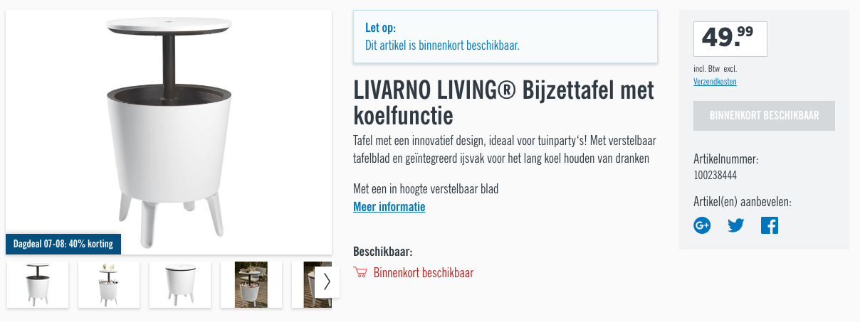 Lidl bijzettafel met koelfunctie