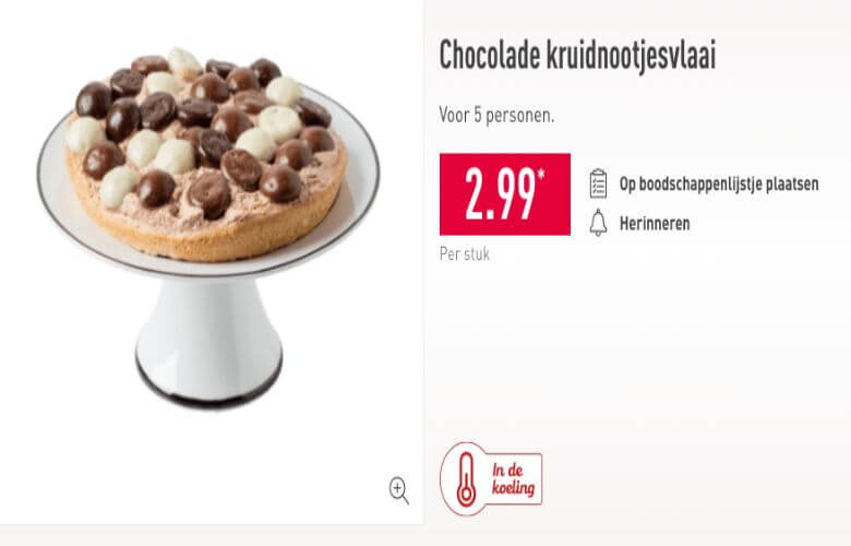 aldi chocolade kruidnotenvlaai